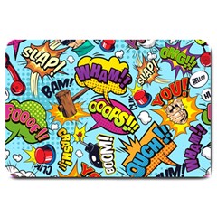 Comic Elements Colorful Seamless Pattern Large Doormat by Amaryn4rt