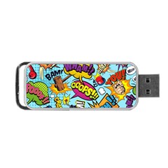 Comic Elements Colorful Seamless Pattern Portable Usb Flash (two Sides) by Amaryn4rt