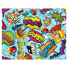 Comic Elements Colorful Seamless Pattern Two Sides Premium Plush Fleece Blanket (medium) by Amaryn4rt