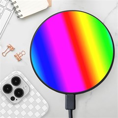 Multi-color-rainbow-background Wireless Fast Charger(black) by Amaryn4rt