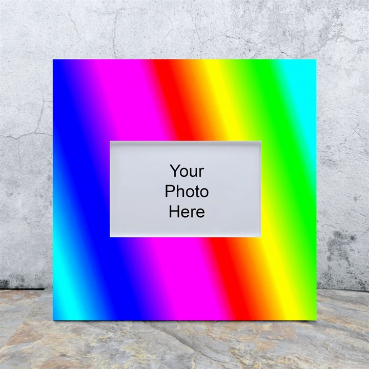 Multi-color-rainbow-background White Box Photo Frame 4  x 6 