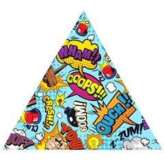 Comic Elements Colorful Seamless Pattern Wooden Puzzle Triangle by Amaryn4rt