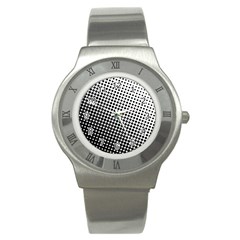 Background-wallpaper-texture-lines Dot Dots Black White Stainless Steel Watch