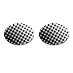 Background-wallpaper-texture-lines Dot Dots Black White Cufflinks (Oval)