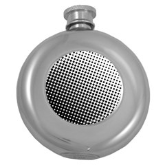 Background-wallpaper-texture-lines Dot Dots Black White Round Hip Flask (5 oz)