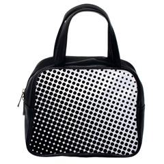 Background-wallpaper-texture-lines Dot Dots Black White Classic Handbag (One Side)