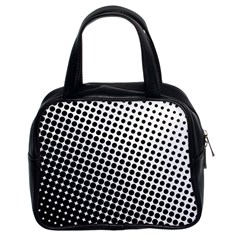 Background-wallpaper-texture-lines Dot Dots Black White Classic Handbag (two Sides) by Amaryn4rt