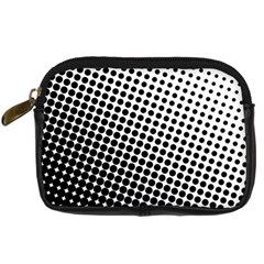 Background-wallpaper-texture-lines Dot Dots Black White Digital Camera Leather Case