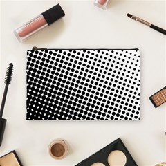 Background-wallpaper-texture-lines Dot Dots Black White Cosmetic Bag (Medium)