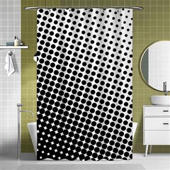 Background-wallpaper-texture-lines Dot Dots Black White Shower Curtain 48  x 72  (Small) 