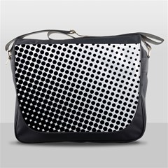 Background-wallpaper-texture-lines Dot Dots Black White Messenger Bag