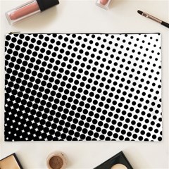 Background-wallpaper-texture-lines Dot Dots Black White Cosmetic Bag (XXL)