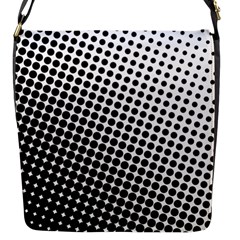 Background-wallpaper-texture-lines Dot Dots Black White Flap Closure Messenger Bag (S)