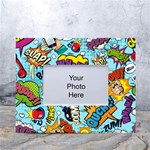 Comic Elements Colorful Seamless Pattern White Tabletop Photo Frame 4 x6  Front