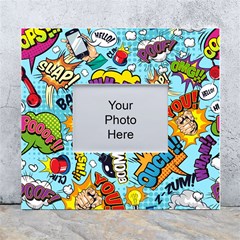 Comic Elements Colorful Seamless Pattern White Wall Photo Frame 5  X 7  by Amaryn4rt