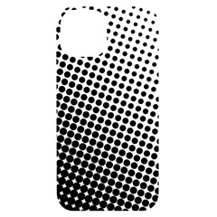 Background-wallpaper-texture-lines Dot Dots Black White Iphone 14 Black Uv Print Case by Amaryn4rt