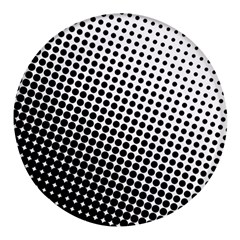 Background-wallpaper-texture-lines Dot Dots Black White Round Glass Fridge Magnet (4 pack)