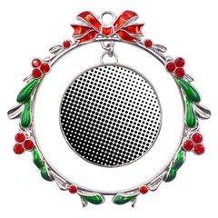 Background-wallpaper-texture-lines Dot Dots Black White Metal X mas Wreath Ribbon Ornament by Amaryn4rt