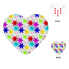 Snowflake Pattern Repeated Playing Cards Single Design (heart) by Amaryn4rt