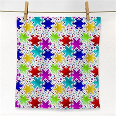 Snowflake Pattern Repeated Face Towel by Amaryn4rt