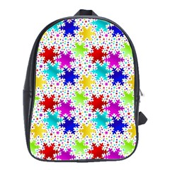 Snowflake Pattern Repeated School Bag (large) by Amaryn4rt