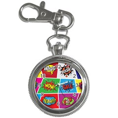 Pop Art Comic Vector Speech Cartoon Bubbles Popart Style With Humor Text Boom Bang Bubbling Expressi Key Chain Watches by Amaryn4rt