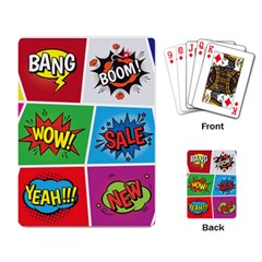 Pop Art Comic Vector Speech Cartoon Bubbles Popart Style With Humor Text Boom Bang Bubbling Expressi Playing Cards Single Design (rectangle) by Amaryn4rt