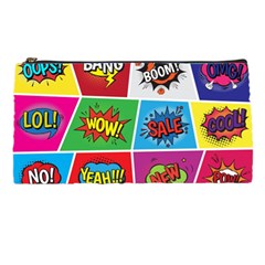 Pop Art Comic Vector Speech Cartoon Bubbles Popart Style With Humor Text Boom Bang Bubbling Expressi Pencil Case by Amaryn4rt