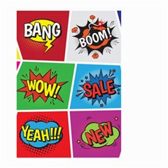 Pop Art Comic Vector Speech Cartoon Bubbles Popart Style With Humor Text Boom Bang Bubbling Expressi Small Garden Flag (two Sides) by Amaryn4rt