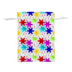 Snowflake Pattern Repeated Lightweight Drawstring Pouch (l) by Amaryn4rt