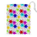 Snowflake Pattern Repeated Drawstring Pouch (5XL) Front