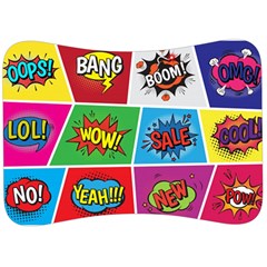 Pop Art Comic Vector Speech Cartoon Bubbles Popart Style With Humor Text Boom Bang Bubbling Expressi Velour Seat Head Rest Cushion by Amaryn4rt