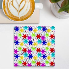 Snowflake Pattern Repeated Uv Print Square Tile Coaster  by Amaryn4rt