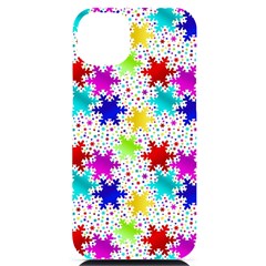 Snowflake Pattern Repeated Iphone 14 Plus Black Uv Print Case by Amaryn4rt