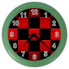 Black And Red Backgrounds- Color Wall Clock by Amaryn4rt