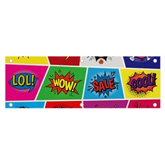 Pop Art Comic Vector Speech Cartoon Bubbles Popart Style With Humor Text Boom Bang Bubbling Expressi Banner And Sign 6  X 2  by Amaryn4rt