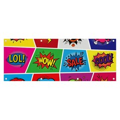 Pop Art Comic Vector Speech Cartoon Bubbles Popart Style With Humor Text Boom Bang Bubbling Expressi Banner And Sign 8  X 3  by Amaryn4rt