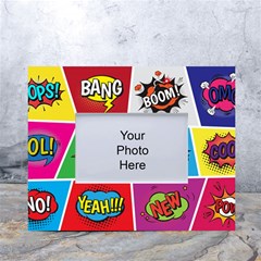 Pop Art Comic Vector Speech Cartoon Bubbles Popart Style With Humor Text Boom Bang Bubbling Expressi White Tabletop Photo Frame 4 x6  by Amaryn4rt