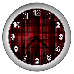 Black And Red Backgrounds Wall Clock (silver) by Amaryn4rt