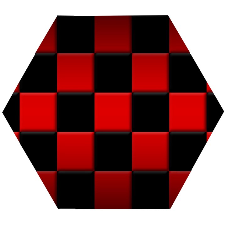 Black And Red Backgrounds- Wooden Puzzle Hexagon