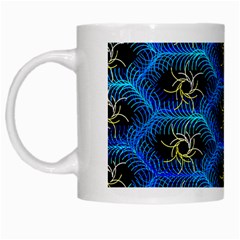 Blue Bee Hive Pattern White Mug by Amaryn4rt