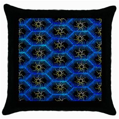 Blue Bee Hive Pattern Throw Pillow Case (black) by Amaryn4rt