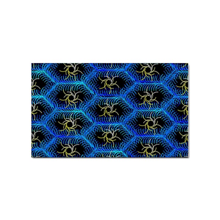 Blue Bee Hive Pattern Sticker (Rectangular)