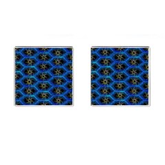 Blue Bee Hive Pattern Cufflinks (square) by Amaryn4rt