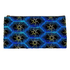 Blue Bee Hive Pattern Pencil Case by Amaryn4rt