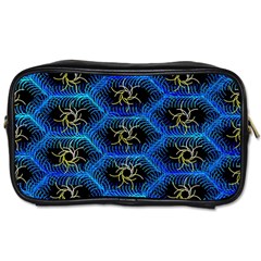 Blue Bee Hive Pattern Toiletries Bag (two Sides) by Amaryn4rt