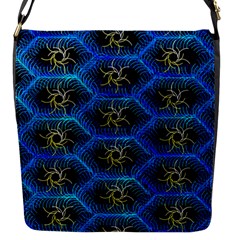 Blue Bee Hive Pattern Flap Closure Messenger Bag (s) by Amaryn4rt