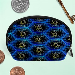 Blue Bee Hive Pattern Accessory Pouch (large) by Amaryn4rt