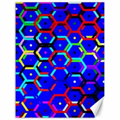 Blue Bee Hive Pattern Canvas 12  X 16  by Amaryn4rt