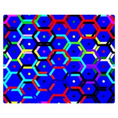 Blue Bee Hive Pattern Two Sides Premium Plush Fleece Blanket (medium) by Amaryn4rt